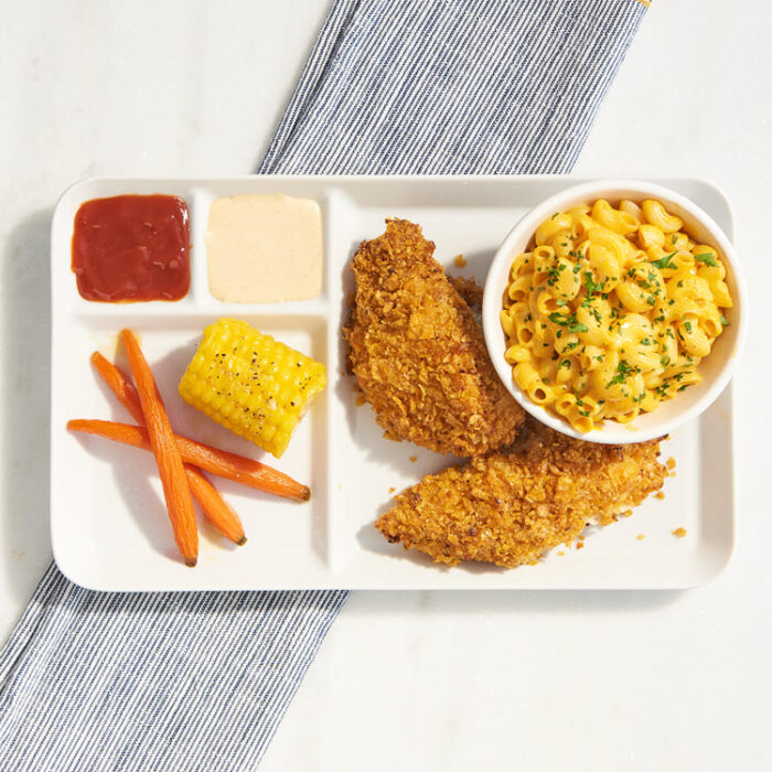 Oven Fried Chicken with Mac & Cheese
