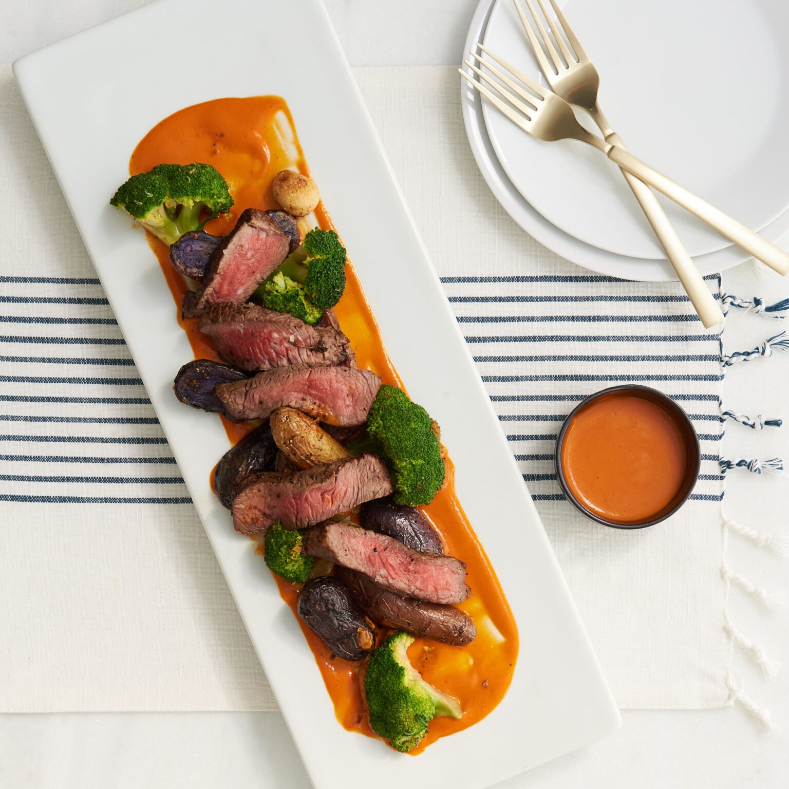 Sirloin Steak with Romesco Sauce Liam’s™ Meals by Safer Plate™