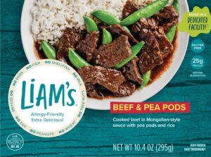 beef and pea pods front label